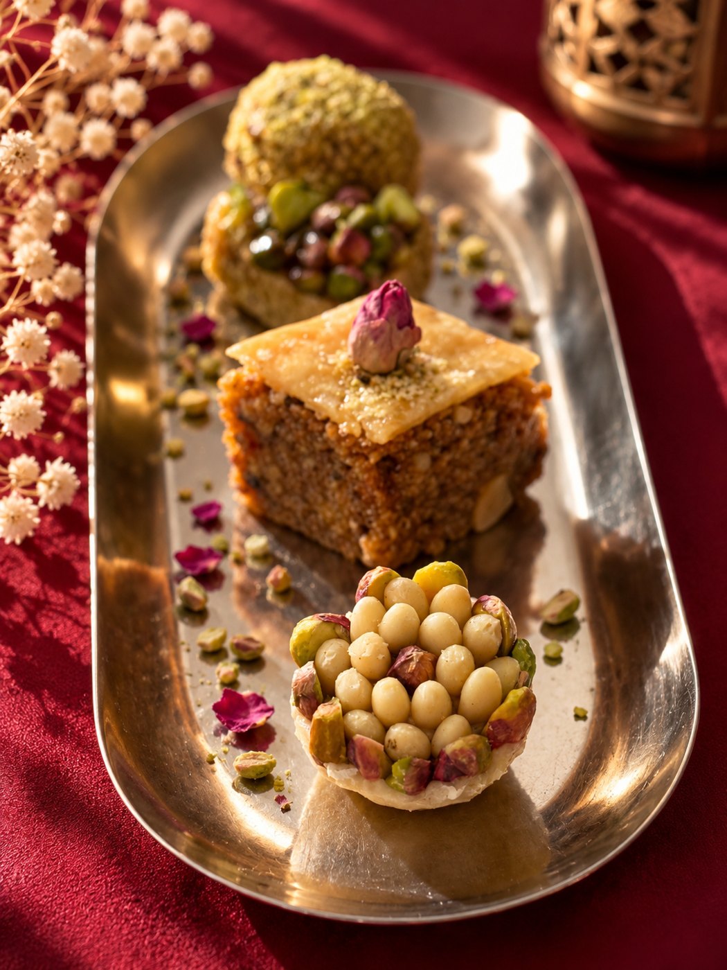 Pâtisserie tunisienne garnie de pistaches
